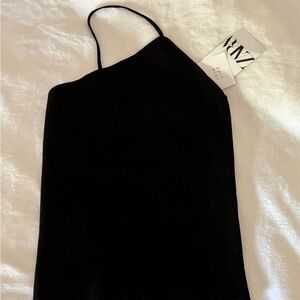 NWT ZARA Black One-Shoulder asymmetric Top